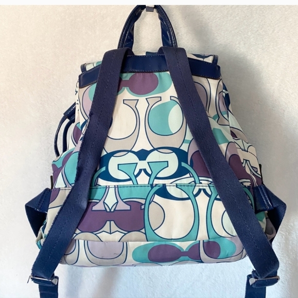 Coach EUC Kyra Scarf Print Medium Backpack - Picture 2 of 7